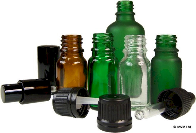 Bottiglie di vetro e accessori
